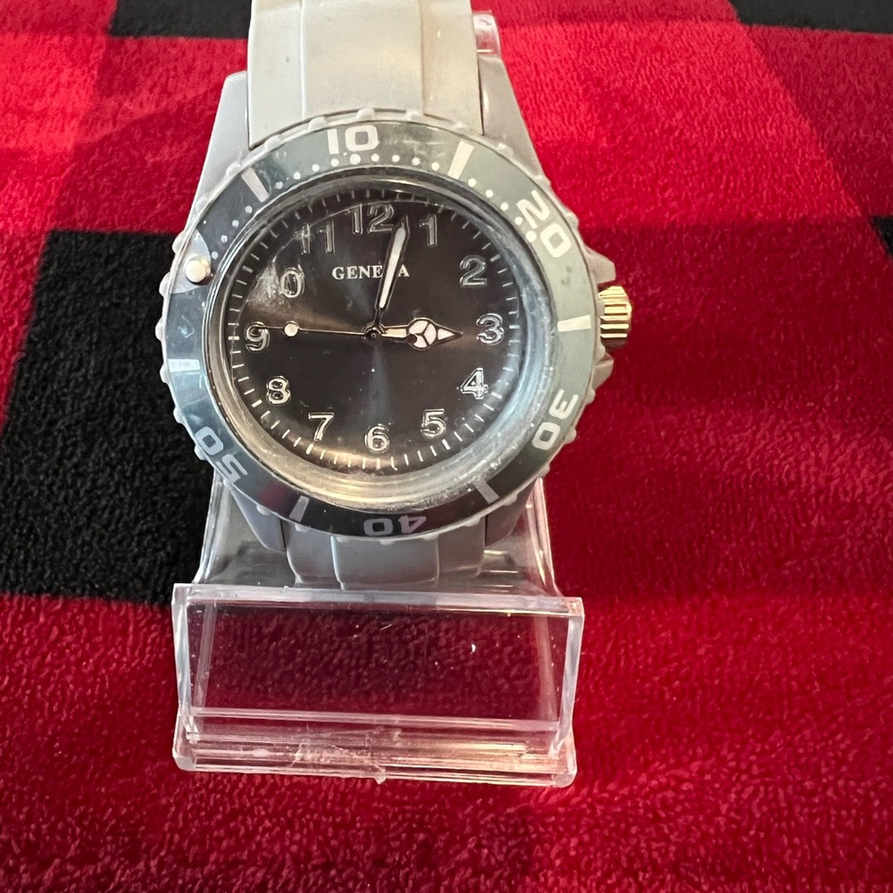 Geneva Gray and Black Watch